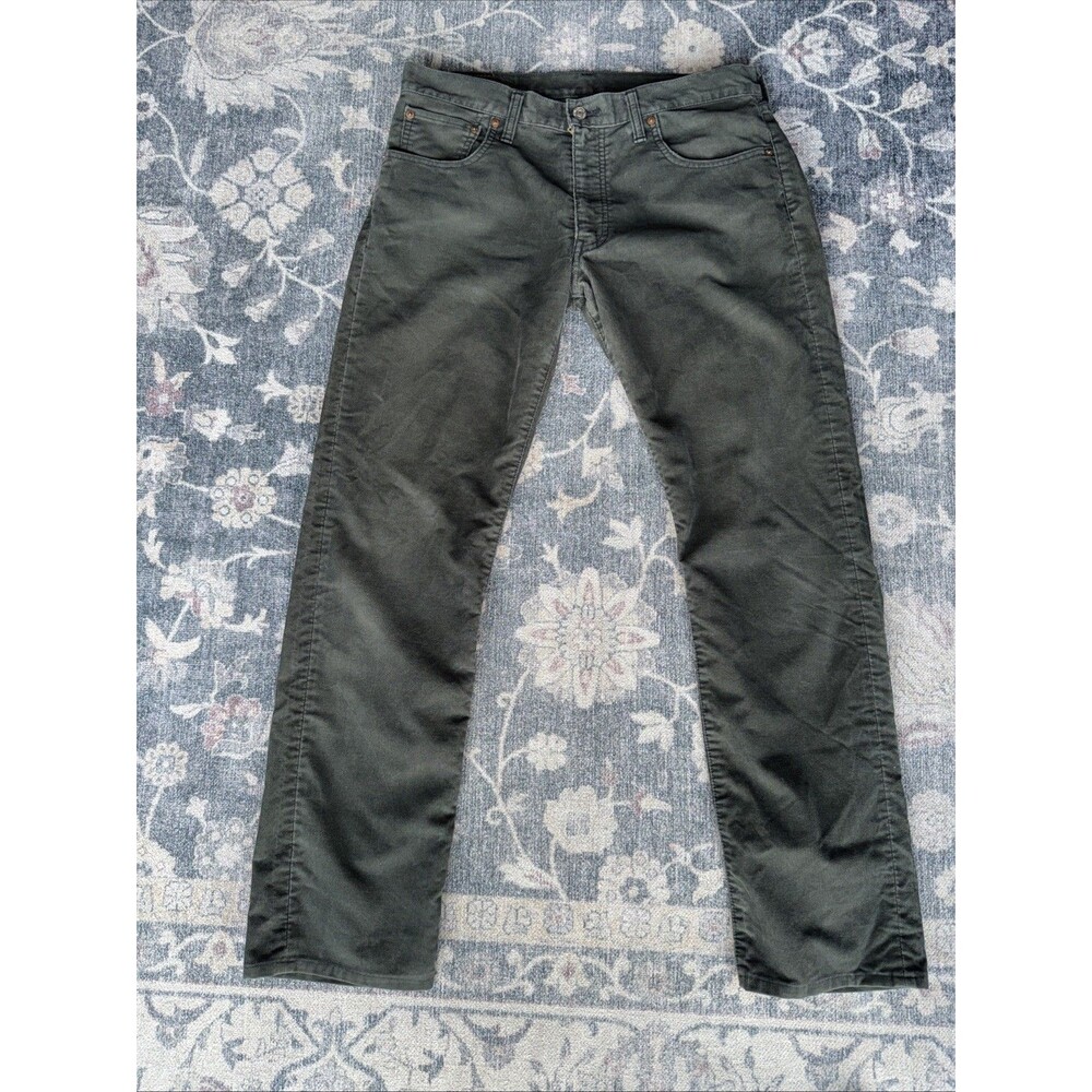 Levi's 505 Green Courderoy Jeans Size 34x34 Straight Leg Men's